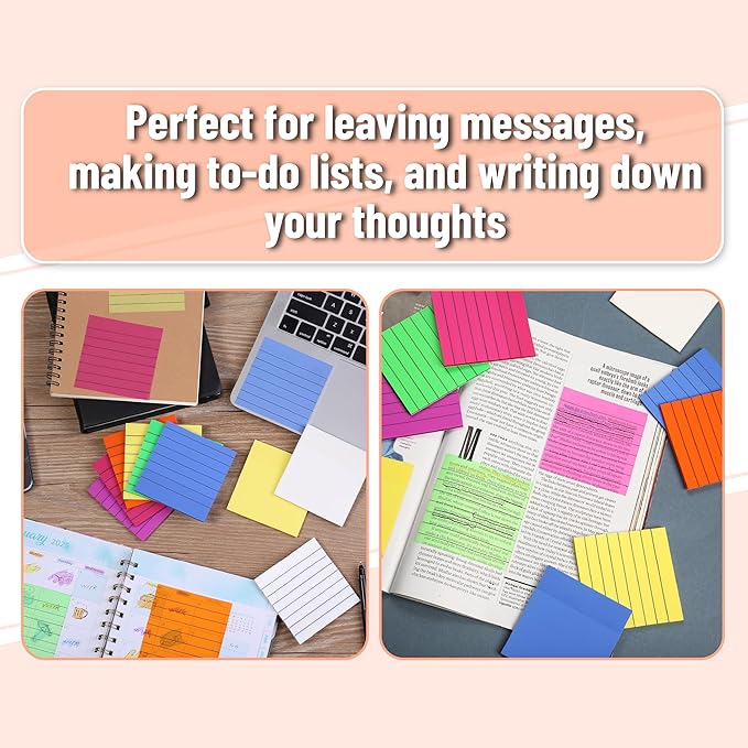 Mr. Pen- Transparent Sticky Notes, 3"x3", 10 Pads, 7X Lined, 3X Blank, 500 Sheets, Lined Transparent Sticky Notes, Water-Resistant See Through Self-Adhesive Note Pads for Bible Journaling, Studying