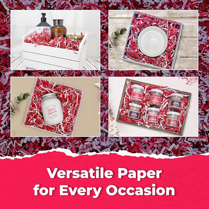 MagicWater Scented Crinkle Cut Paper - 2 oz - Peppermint - Perfect for Shredded Paper Filler, Basket Filler, Gift Boxes, Bridesmaid Gifts, Christmas Stuffers & More – For All Occasions