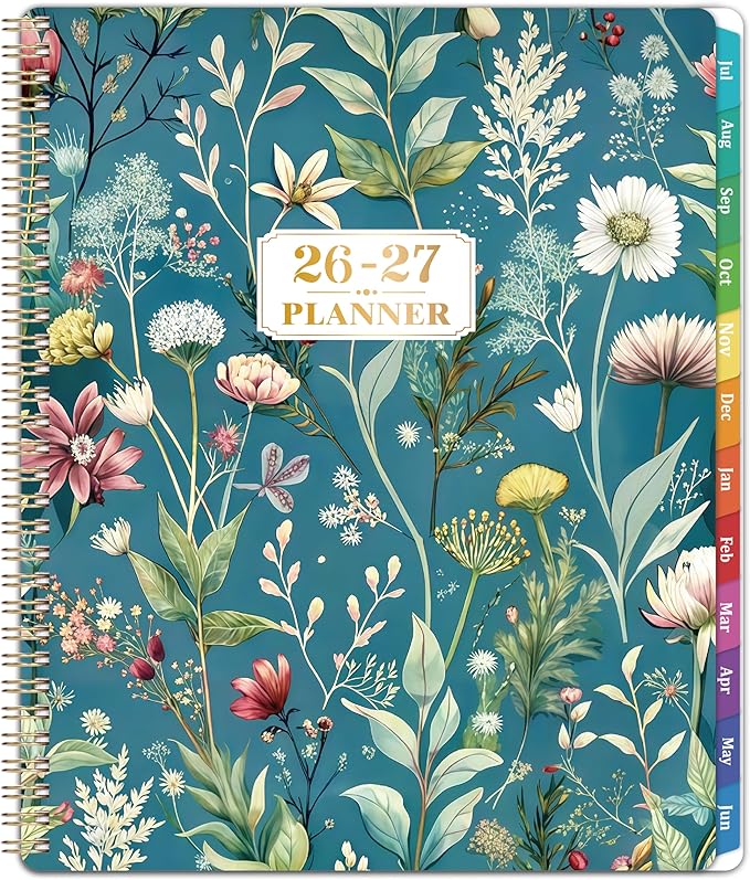 Planner 2026-2027 - Academic Planner 2026-2027, from JULY 2026 to JUNE 2027, 9'' x 11'', Weekly and Monthly Planner, 26-27 Calendar Planner with Colourful Tabs, Premium Thick Paper, Twin-Wire Binding, Back Pocket