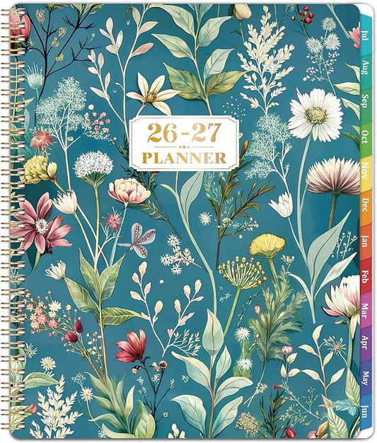 Planner 2026-2027 - Academic Planner 2026-2027, from JULY 2026 to JUNE 2027, 9'' x 11'', Weekly and Monthly Planner, 26-27 Calendar Planner with Colourful Tabs, Premium Thick Paper, Twin-Wire Binding, Back Pocket