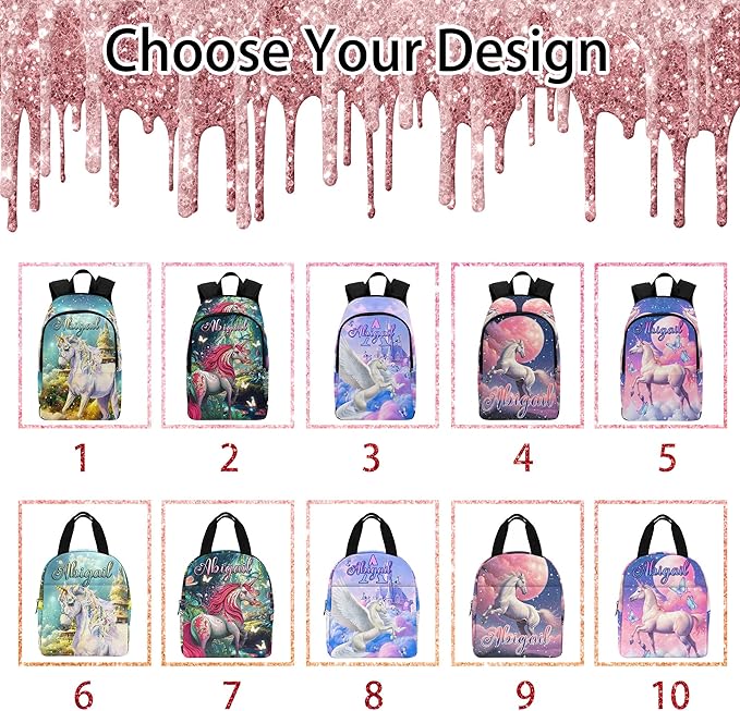 M YESCUSTOM Custom Causal Backpack with Name for Teen Girls Boys Personalized Elementary High School Bookbag Horse Shoulder Bag Children Travel Backpack Red Daypack Bag for School College