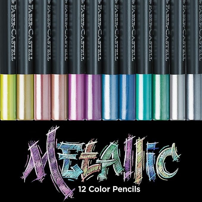 Faber-Castell Black Edition Colored Pencils: 12 Metallic | Spring Craft Supplies
