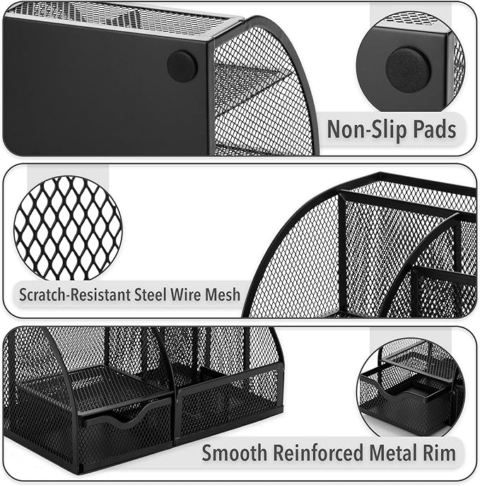 Mr. Pen- Mesh Desk Organizer, Black, Pen Holders Organizers, Desk Pencil Organizer, Pen Holder, Pencil Holder