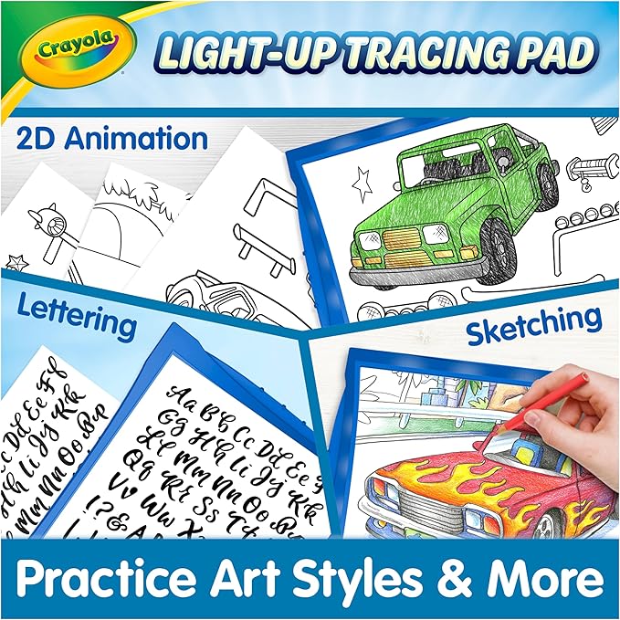 Crayola Light Up Tracing Pad - Blue, Drawing & Tracing Projector for Kids, Sketching Light Box Table, Toys for Kids, Gift for Girls & Boys, Ages 6+