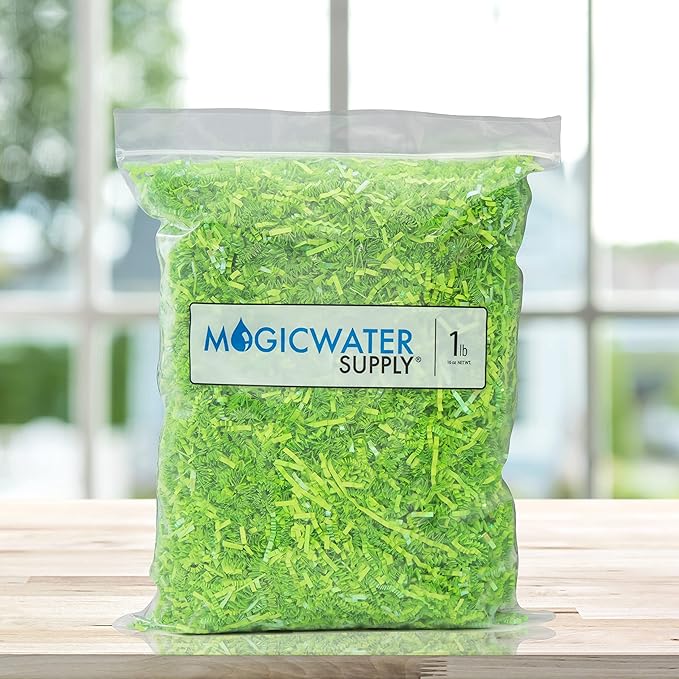 MagicWater Supply Iridescent Crinkle Cut Paper - 1 LB Diamond Lime Green - Shred Filler great for Gift Wrapping, Basket Filling, Birthdays, Weddings, Anniversaries