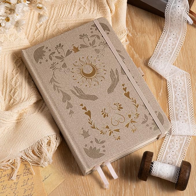 MGGAO Lined Journal Notebook for Women Men, Journals for Writing, A5 Aesthetic College Ruled Notebook for Work, Travel, School,318 Numbered Pages, 5.8”x8.4”