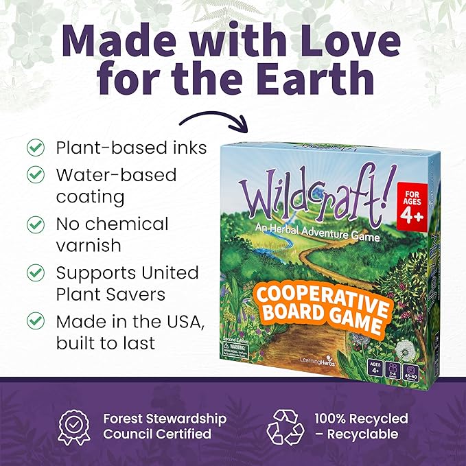 Wildcraft! Board Game – Cooperative Educational Board Game for Kids 4–6 & Families – Nature & Herb Learning Game – Family Board Games for Kids – Herbal Adventure Cooperative Game