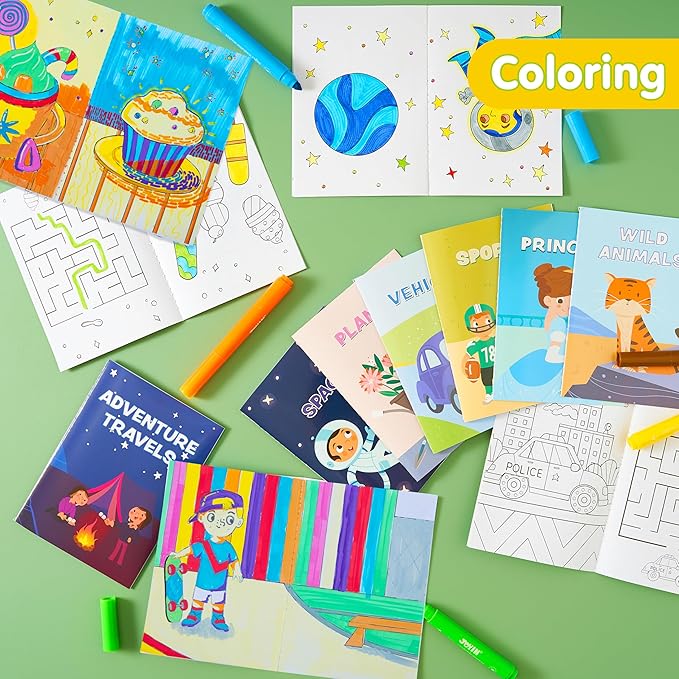 JOYIN 24 Pack Coloring Books for Kids Ages 4-8, Bulk Mini Coloring Book for Party Favors, Goodie Bags Stuffers for Kids | Birthday Party Gifts | Classroom Travel Activity | Stocking Stuffers