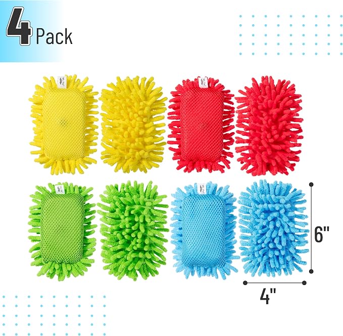 Mr. Pen- Magnetic Microfiber Shag Whiteboard Erasers, 4" x 6", 4 Pack
