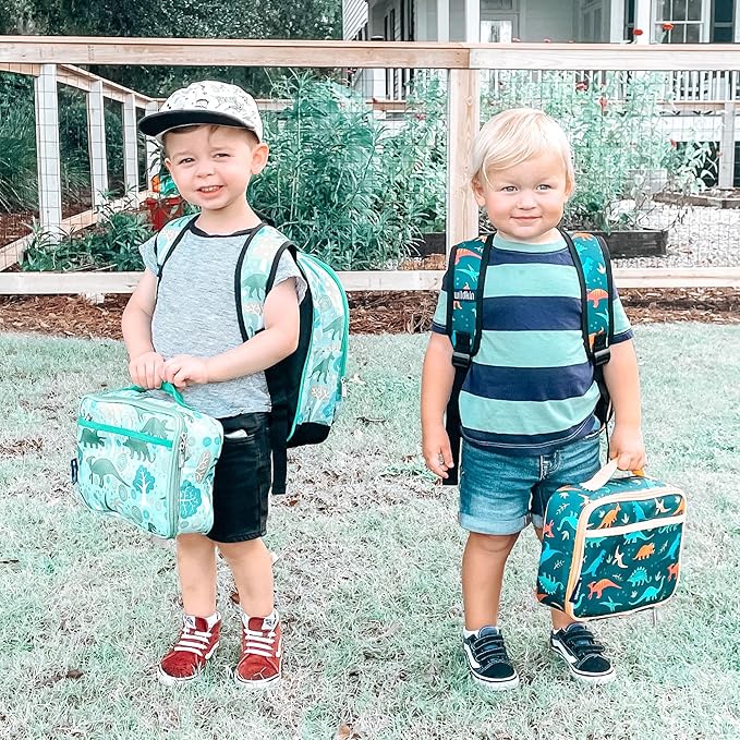 Wildkin Kids Insulated Lunch Box, Keeps Food Hot or Cold, BPA-Free with Mesh Pockets & Easy-Clean Lining – Ideal for School, Travel & Daycare – Dinomite Dinosaur