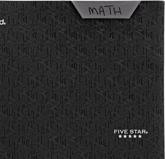 Five Star 2-Pocket Folder, Plastic Folder with Stay-Put Tabs and Prong Fasteners, Holds 8-1/2" x 11" Paper, Black (72113)