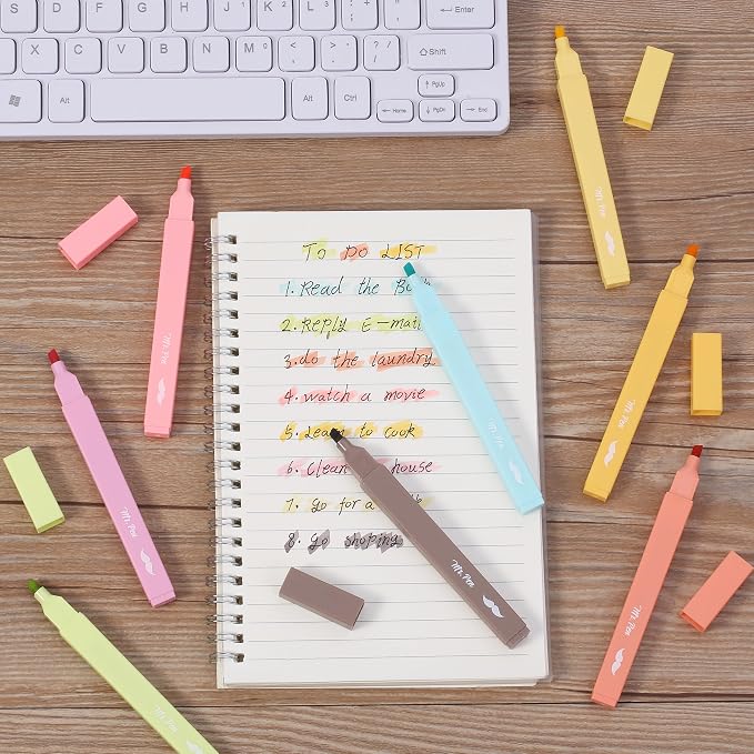 Mr. Pen- Aesthetic Highlighters No Bleed, 8 Pack, Assorted Colors | Chisel Tip, Cute Highlighters Assorted Colors for Journaling, Highlighting, Underlining, Fast Dry, Back to School Supplies