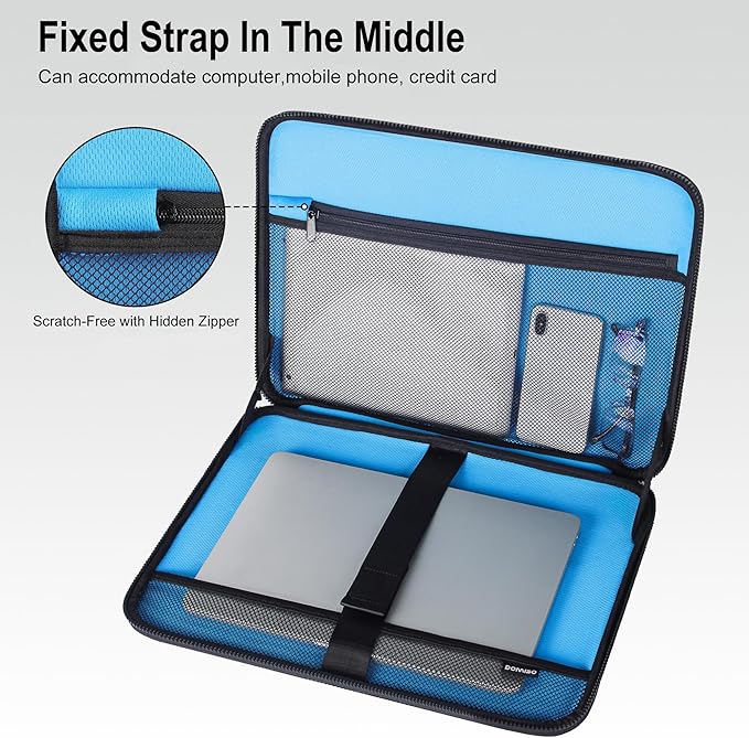 DOMISO 17-17.3 Inch Laptop Hard Case, Waterproof Shockproof Hard Shell Protective Laptop Sleeve with Handle for Dell XPS 17/Lenovo IdeaPad/Acer Aspire/HP Envy 17/LG gram 17, Black