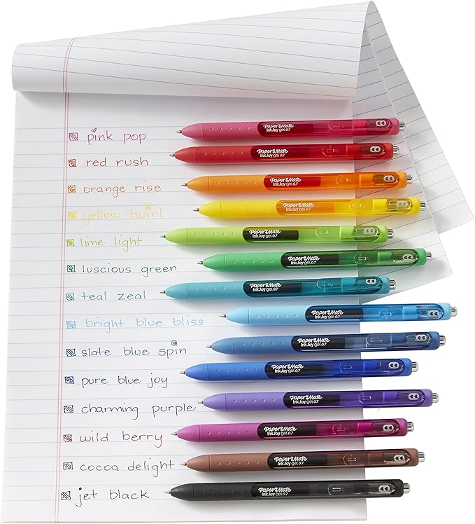 Paper Mate InkJoy Gel Pens,Medium Point (0.7mm),Assorted Colors,- Back to School Supplies,Teacher Essentials,Journaling,Writing,Note-Taking,20 Count (Pack of 12)