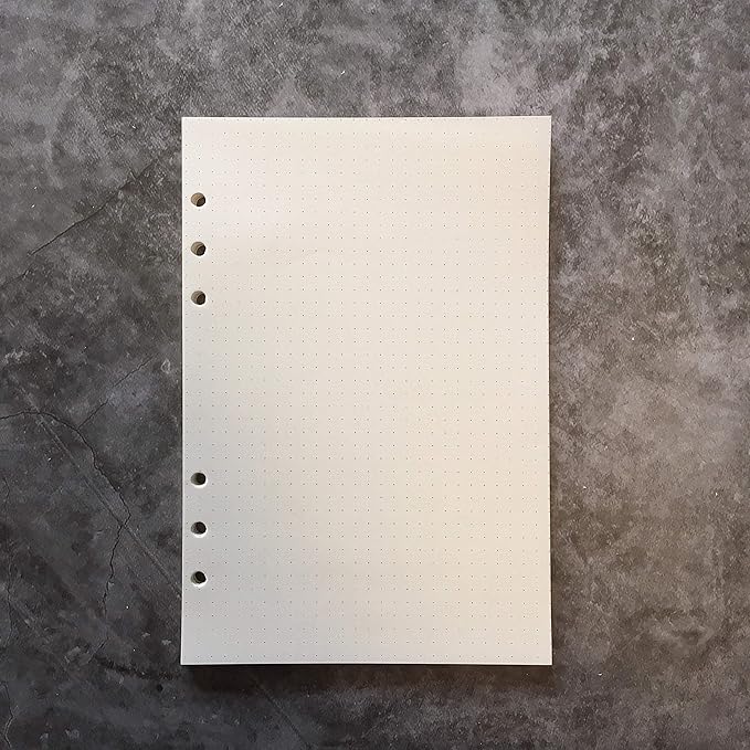 Zelten Refills/Loose Leaves for A5 Cover Ring Binder/Personal Organizer/Planner(A5 6 Holes, Dotted)