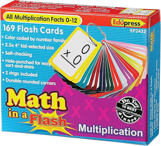 Edupress Math in a Flash™ Cards, Multiplication (EP62432)
