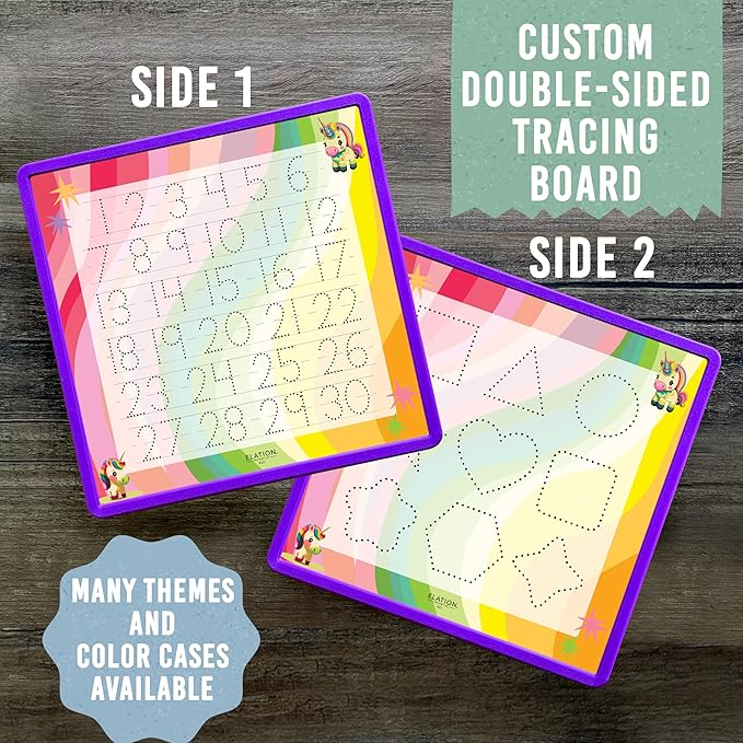 Kid's Name Tracing Board | Dry Erase Letter Tracing | Reusable Writing Practice Board | Personalized | Baby Unicorn Theme