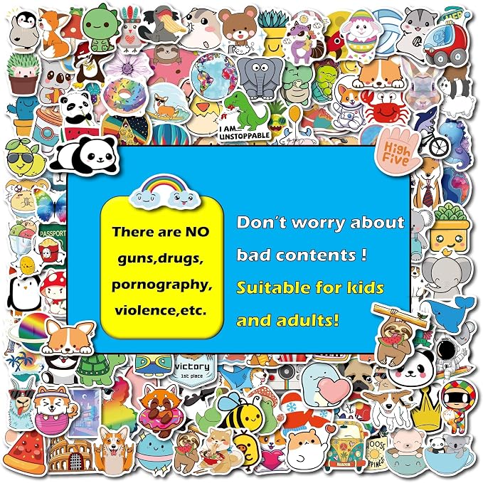 Stickers for Water Bottles, 400PCS Water Bottle Stickers for Kids, Waterproof Vinyl Stickers, Cute Stickers Pack