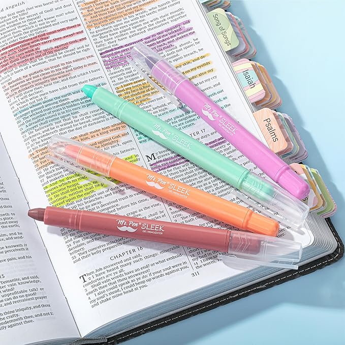 Mr. Pen- No Bleed Gel Highlighters, Assorted Colors, 8 Pack, Bible Highlighters and Pens No Bleed, Bible Markers for Study, Journaling, School Supplies and Accessories