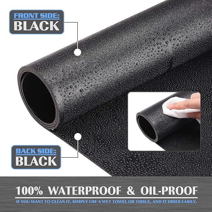 K KNODEL Small Office Leather Desk Mat, Mouse and Keyboard Pad, Computer and Laptop Mat, Desktop Protector and Cover, Writing Pad and Blotter (23.6"x13.8", Black)