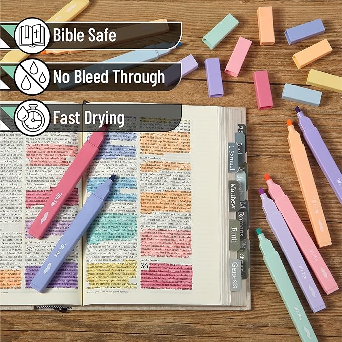 Mr. Pen- Aesthetic Bible Highlighters No Bleed Through, 10 Pack, Assorted Colors, Cute Highlighter for Journaling Supplies and School Accessories, Bible Highlighters and Pens No Bleed