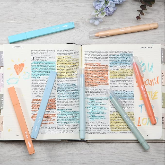 Mr. Pen- Aesthetic Highlighters and Gel Highlighters, 8 Pack | Pastel Color Bible Highlighter No Bleed, No Bleed Highlighter for Bibles, Fast Dry for Bible Journaling, Planner