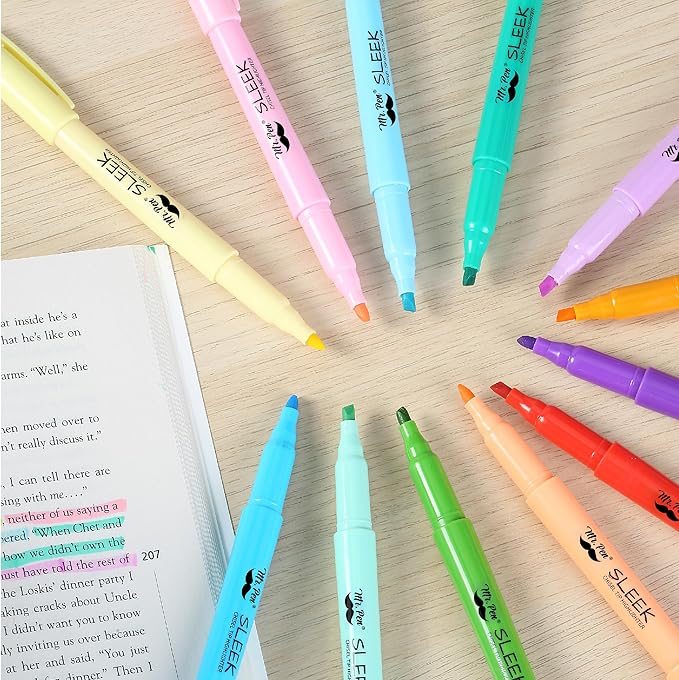 Mr. Pen- Highlighters, 12 Pack, Assorted Colors, Chisel Tip, Quick-Dry, Smear-Resistant, Odorless Highlighters for School, Office & Journaling