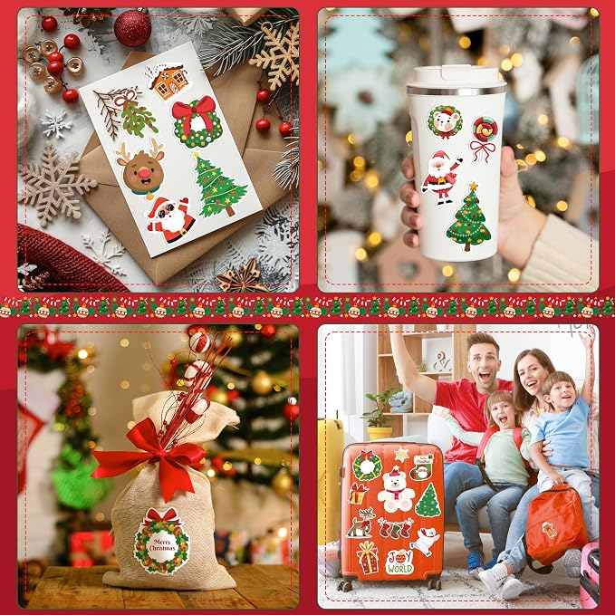 OHOME Stocking Stuffers | 320 PCS Christmas Stickers - Toddler Stocking Stuffers | Kids for Boys Girls Grandkids,Vinyl Xmas Games Crafts Activities Party Favors Supplies