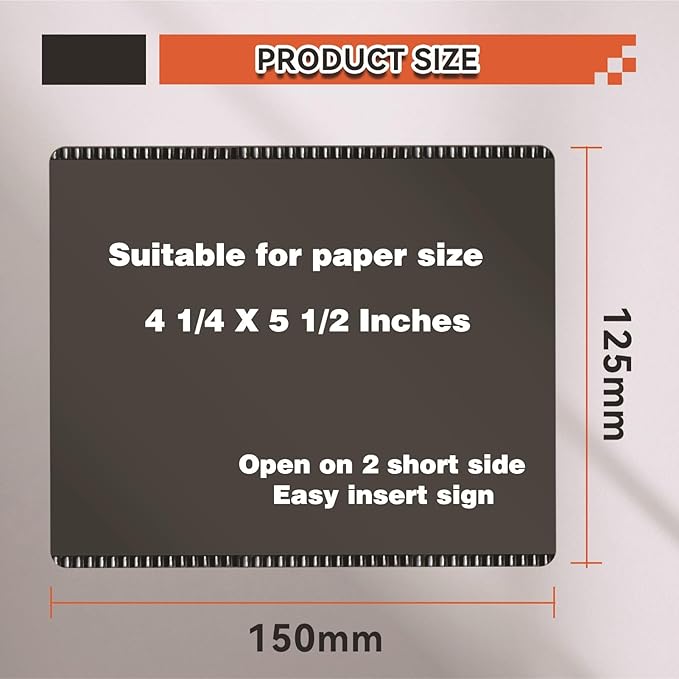 CHUNNIAO Magnetic Card Tags Holder 4 1/4 X 5 1/2",1/4 Letter Size Magnet Sleeves for Invitation Information Cards 10PCS