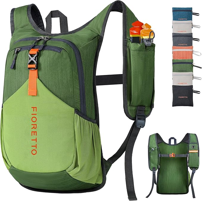 FIORETTO 10L/15L/20L Hiking Backpack for Women Men Mini Packable Backpack Lightweight Small Daypack for Travel Camping