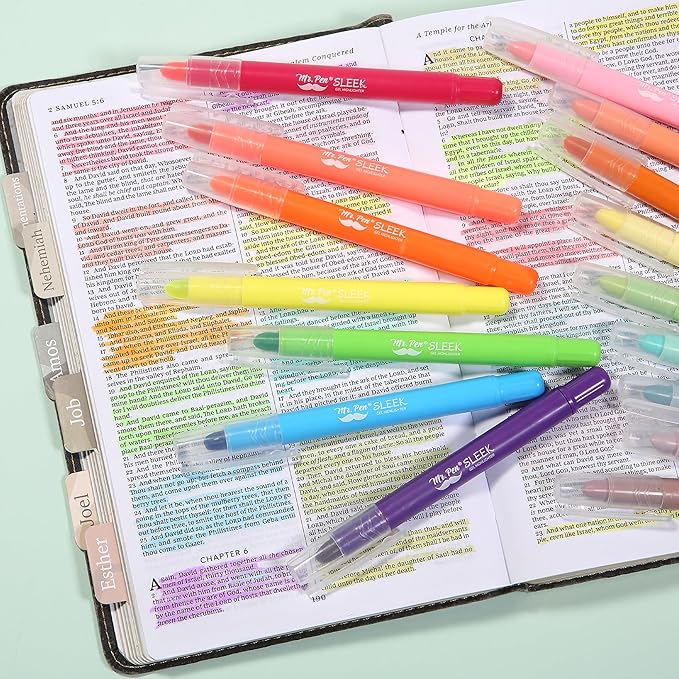 Mr. Pen- No Bleed Gel Highlighters, Vintage Colors, 16 Pack, Bible Highlighters and Pens No Bleed, Bible Markers for Study, Journaling, School Supplies and Accessories