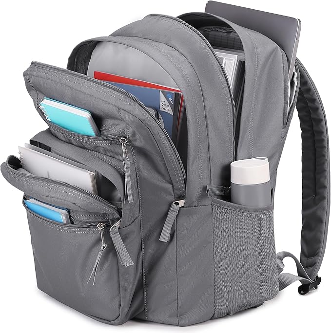 abshoo 34L Big School Backpack For College Men Women Middle High School Teen Bookbag Travel Backpacks Daypack (Grey)