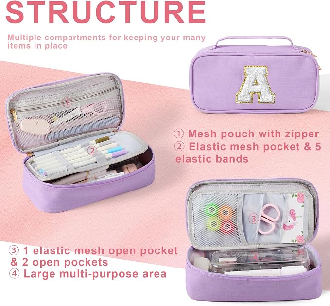 YOOLIFE Initial Bag, Birthday Gifts, Purple (F)