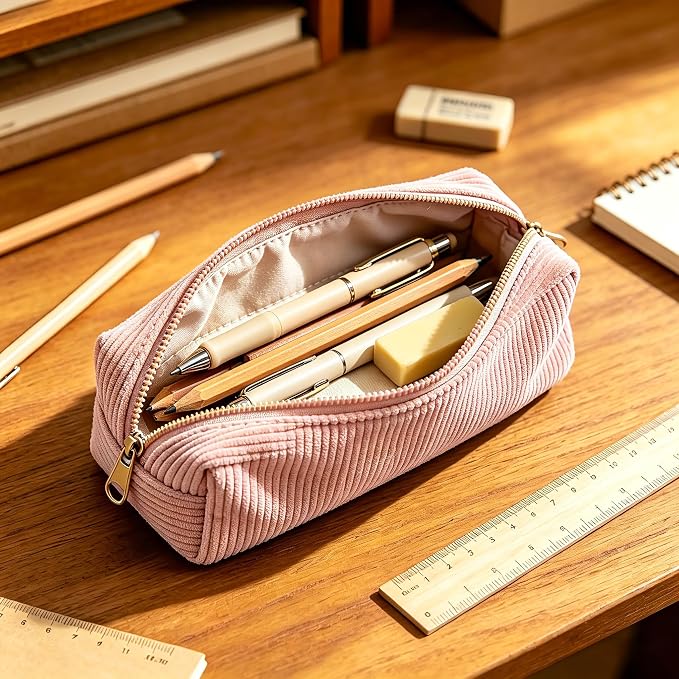Pencil Case, Pencil Pouch for Women, Pencil Case Small, Pencil Pouch Aesthetic (Pink)