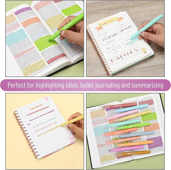 Mr. Pen- Gel Highlighter, 12 Pack, Assorted Colors, Bible Highlighters No Bleed, No Bleed Highlighters, Bible Highlighter
