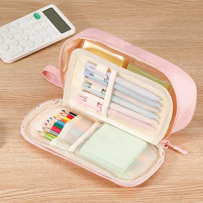 Zzrywuty Cute Pencil Case Pouch, Big Pencil Case Bag Storage High Capacity Pouch Holder Box Organizer for Women & Men，Purple