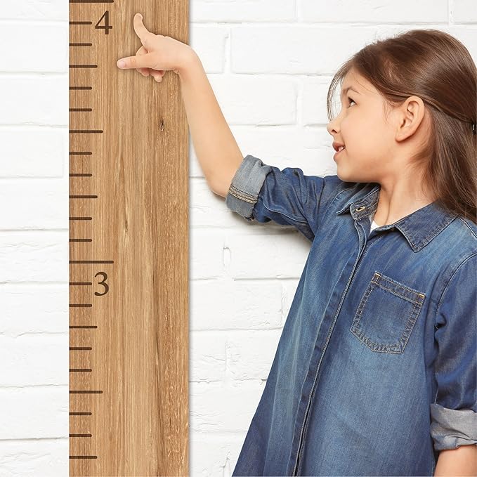 Personalized Kids Growth Chart Wooden Height Ruler for Wall – Custom Name Baby Growth Chart, Nursery Wall Decor, 2-Piece Easy Install, 3 Widths (3.5", 4.5", 5.5"), 10 Colors & Fonts