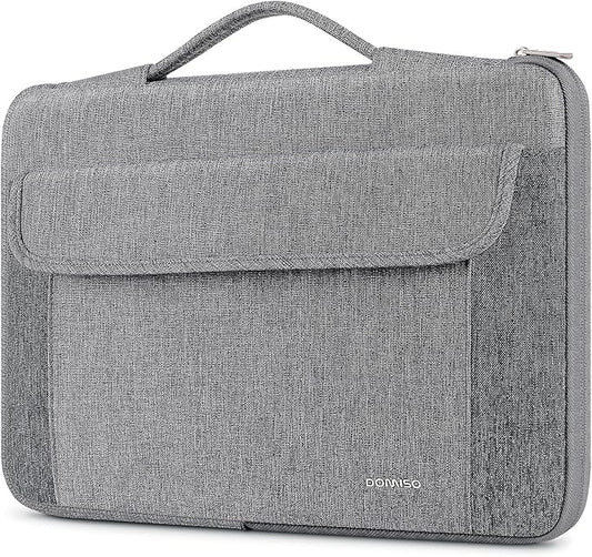 DOMISO 17-17.3 Inch Laptop Sleeve Case,Water-resistant Laptop Protective Carry Case with Retractable Handle for Dell, HP, Lenovo, Asus, Acer, Alienware,Gray