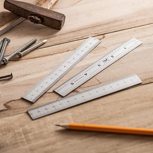 Mr. Pen- Machinist Ruler, 3 Pack, 6 Inch, Stainless Steel Metric & Imperial, Precision Measuring Tool, 1/64, 1/32 Graduation for Engineering, Carpentry, Drafting, Office, School