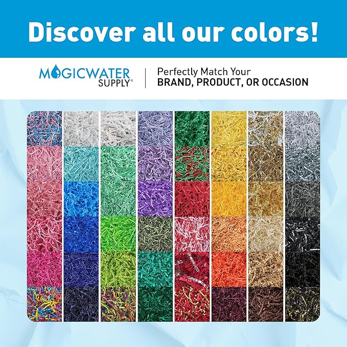 MagicWater Crinkle Cut Paper for Gift Baskets - 2LB - Light Ivory - Perfect for Shredded Paper Filler, Basket Filler, Gift Boxes, Bridesmaid Gifts, Christmas Stuffers & More – Ideal for All Occasions