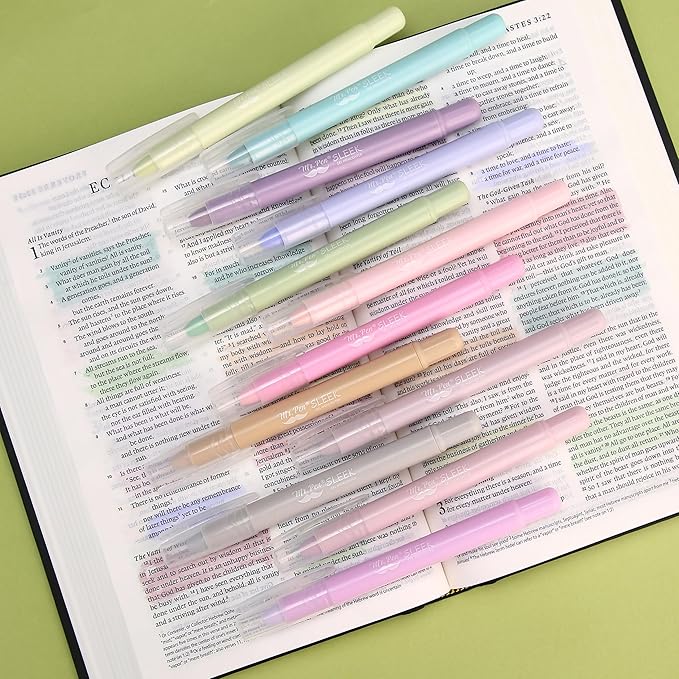 Mr. Pen- No Bleed Gel Highlighters, Morandi Colors, 12 Pack, Bible Highlighters and Pens No Bleed, Bible Markers for Study, Journaling, School Supplies and Accessories