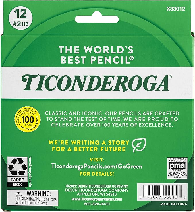 Ticonderoga My First Half-Size Wooden Pencils, Large Triangle-Barrel Pre-Sharpened #2 (HB) Short 4.5" Yellow Pencils with Erasers, Yellow, 12/Pack
