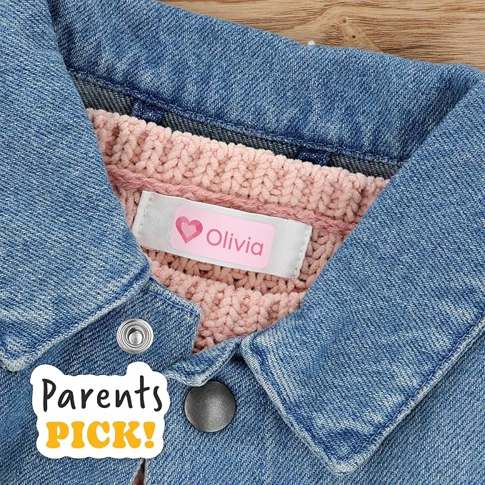 Personalized Daycare Name Labels (84) – Daycare Labels & Name Stickers for Kids – Labels for Kids Stuff Daycare – Waterproof for Baby Bottles, Clothing & Lunch Boxes - Princess Heart