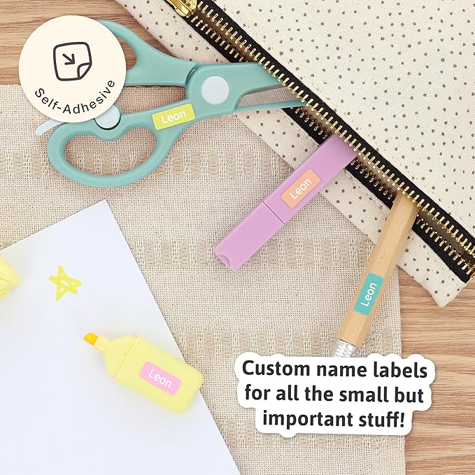 Mini Name Labels (175) - Custom Personalized Name Labels for Labeling Tiny Items, Washer and Dryer-Safe Waterproof Labels for Daycare, Preschool, and School - Unicorn