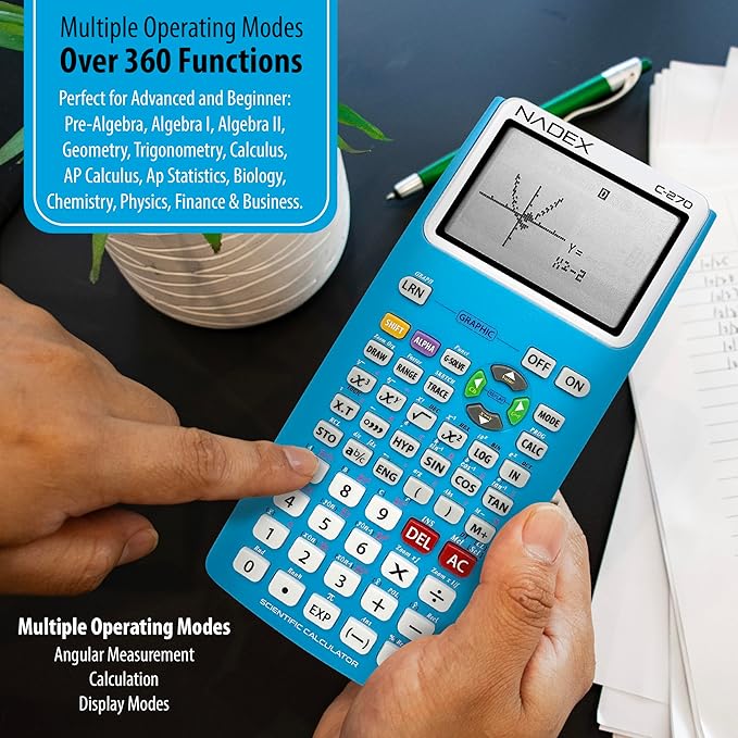 Scientific Calculator with Graph Functions for College and High School Students, Engineering, Advanced Mathematics, Calculus, Algebra, Geometery, Trigonometry, Statistics, Physics, Chemistry, Blue