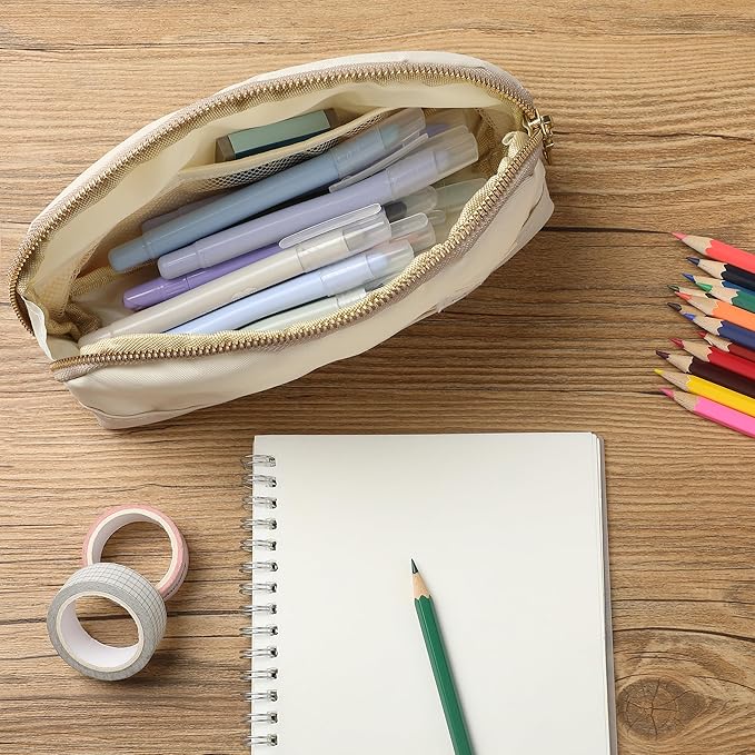 Mr. Pen- School Pencil Case, Cream, Pencil Pouch, Pen Case, Pen Pouch