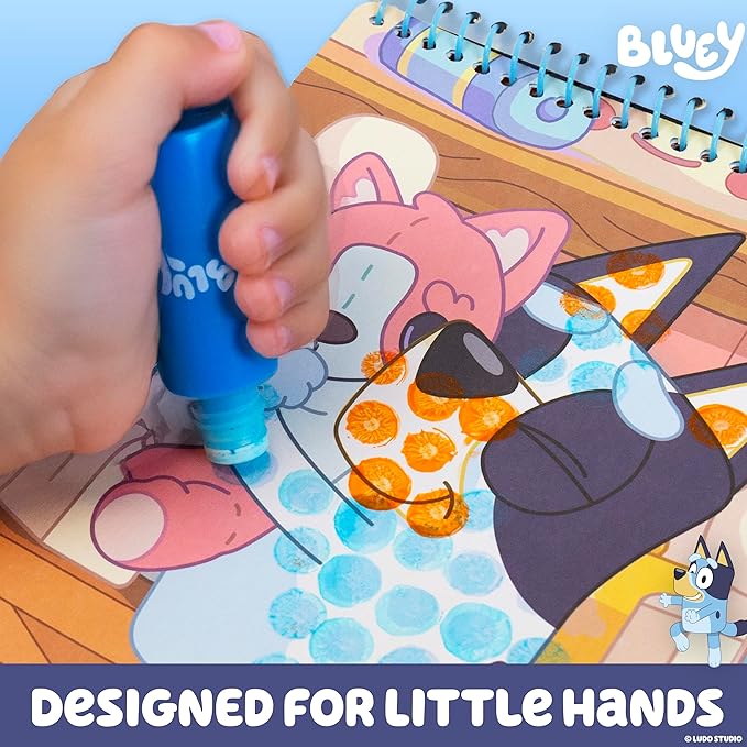 Horizon Group USA Bluey Dot Art Pad & Markers, Spiral-Bound Activity Painting Pad, Travel-Friendly Dabbers, Birthday Party, Great Mess-Free Toddler Toys for Kids Ages 3, 4, 5, 6