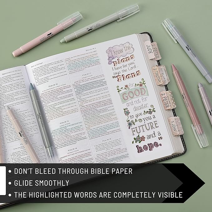Mr. Pen- No Bleed Gel Highlighters, Dusty Colors, 8 Pack, Bible Highlighters and Pens No Bleed, Bible Markers for Study, Journaling, School Supplies and Accessories