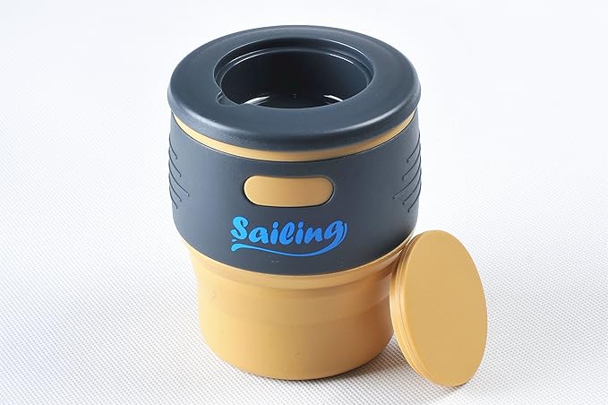 Sailing Collapsible Portable Reusable Silicone 12 fl oz Drinking/Coffee Cup/Mug. 100% food grade silicone. BPA Free (Khaki)
