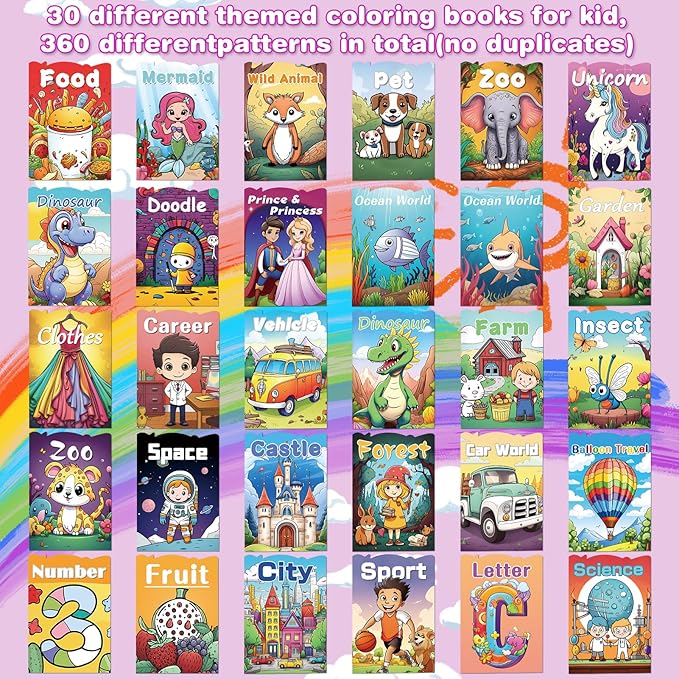 30Pcs Bulk Coloring Books for Kids Ages 3-4 4-8 8-12 Large Print Coloring Books for Kids Birthday Party Favors Gifts School Classroom Activity Supplies Holiday Goodie Bags Stuffers Includes Dinosaur